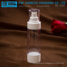 ZB-LI80 80ml liso e claro rodada todos plástico perfeito 80ml loção cosmética airless garrafa